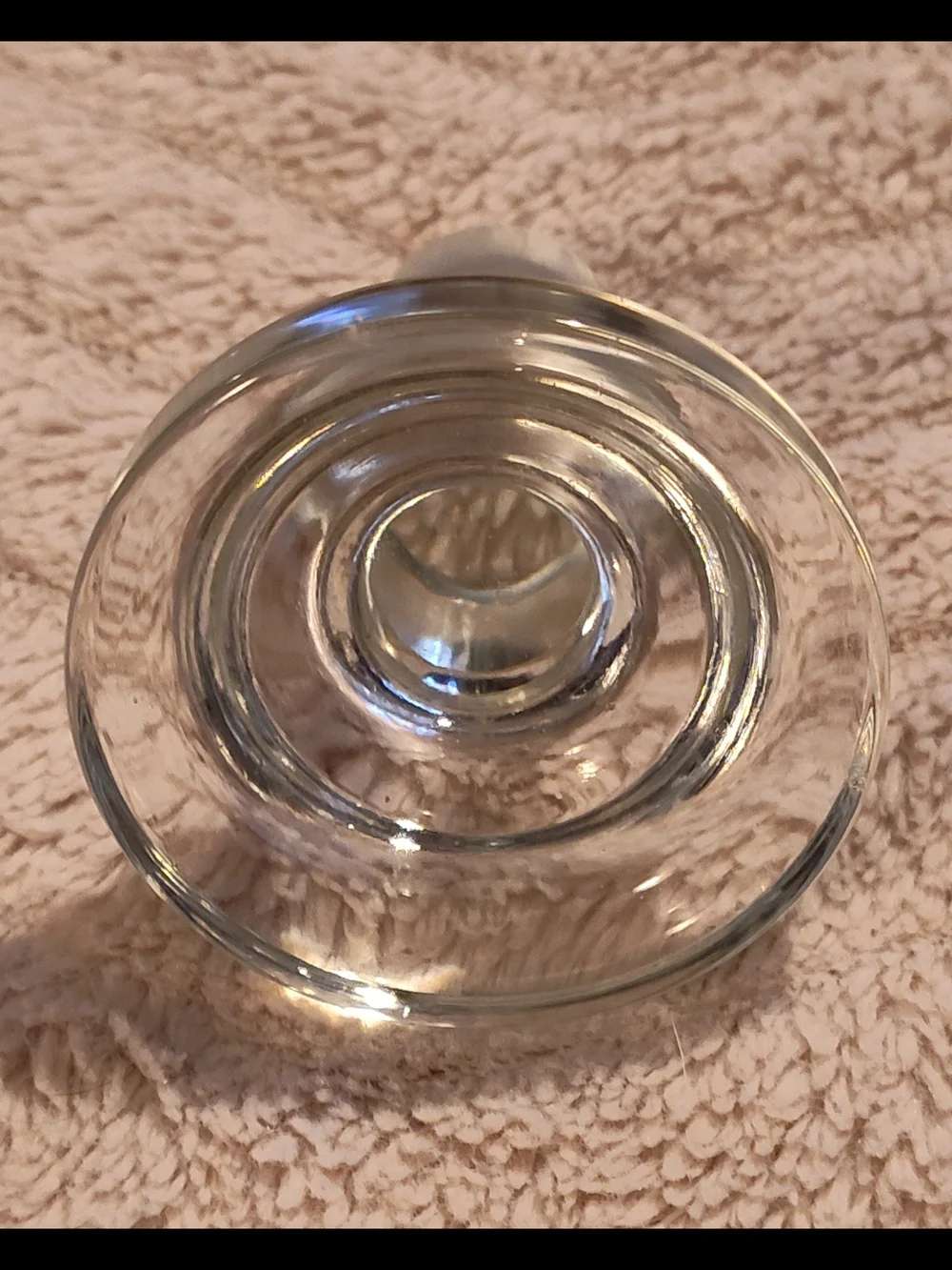 Vintage 1980's Clear Etched Glass Decanter with Stopper - Clear